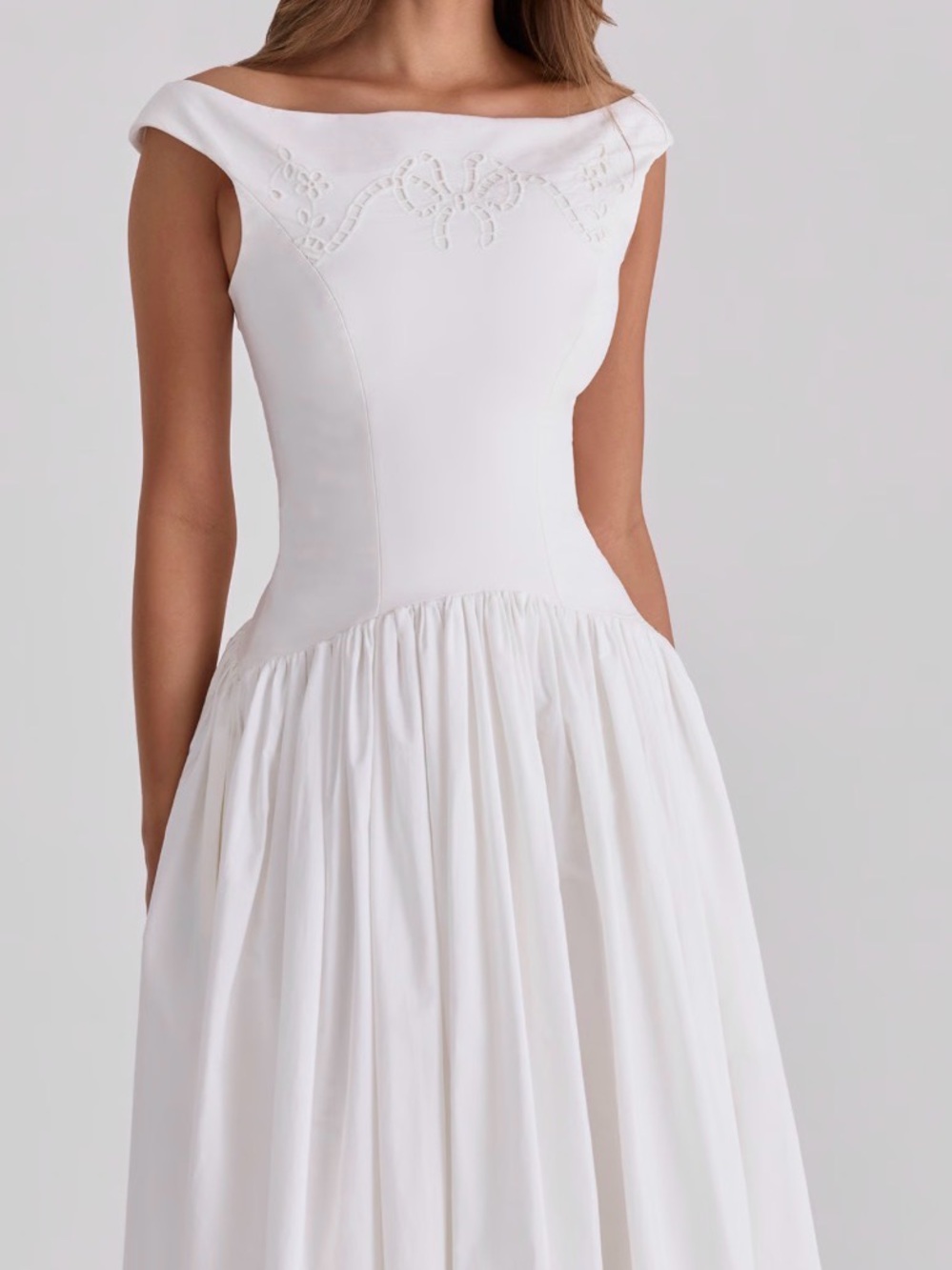 House of CB White Off-Shoulder Midi Dress